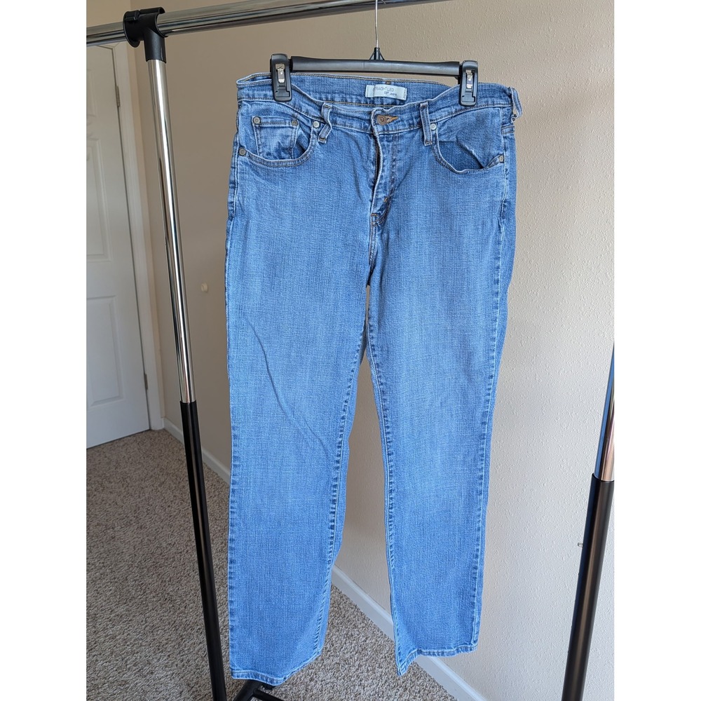 Levis 505 Straight Leg Jeans Medium Wash Blue Denim Size 10 Medium Stretch
